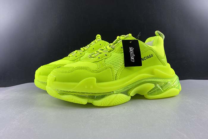 Ba*len*cia*ga triple s clear sole l.free dou.foam/not washed so fluo yellow