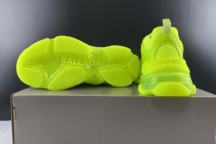 Ba*len*cia*ga triple s clear sole l.free dou.foam/not washed so fluo yellow