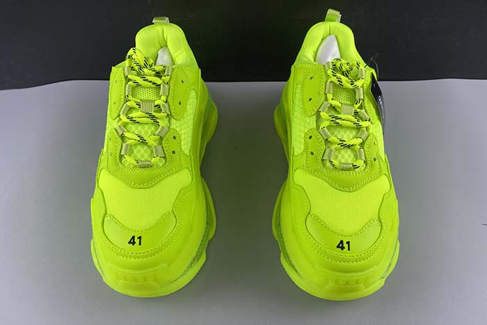 Ba*len*cia*ga triple s clear sole l.free dou.foam/not washed so fluo yellow