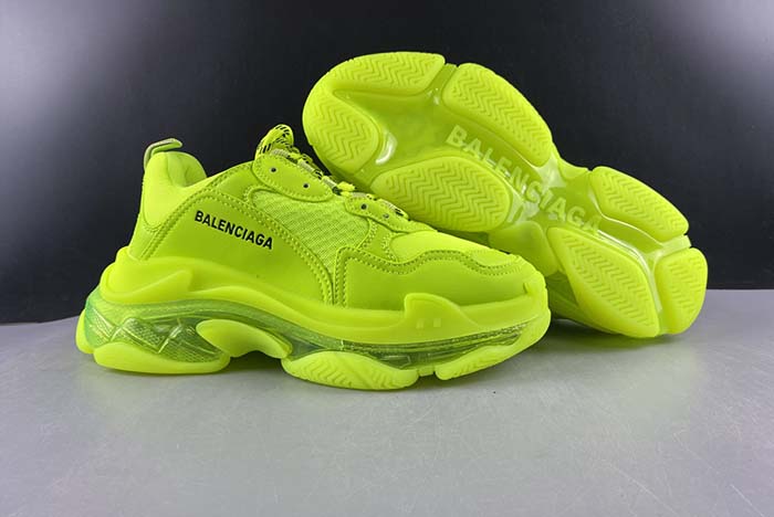 Ba*len*cia*ga triple s clear sole l.free dou.foam/not washed so fluo yellow