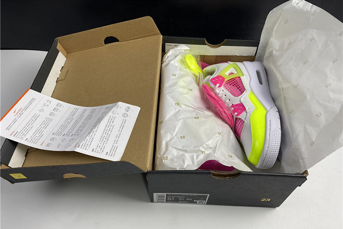 AIR JORDAN 4 GIRLS LEMON VENOM PINK BLAST CV7808-100