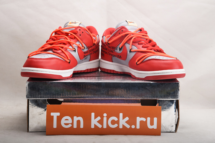 NIKE DUNK LOW Off-White  UNIVERSITY RED - CT0856-600