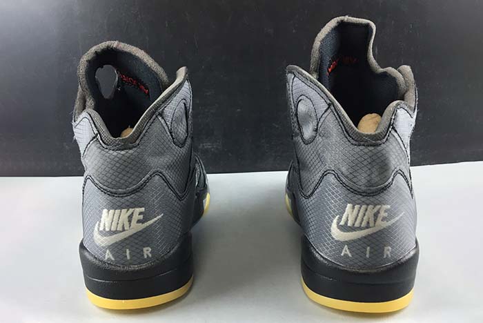 Off-White AIR JORDAN 5 SP BLACK MUSLIN FIRE RED CT8480-001