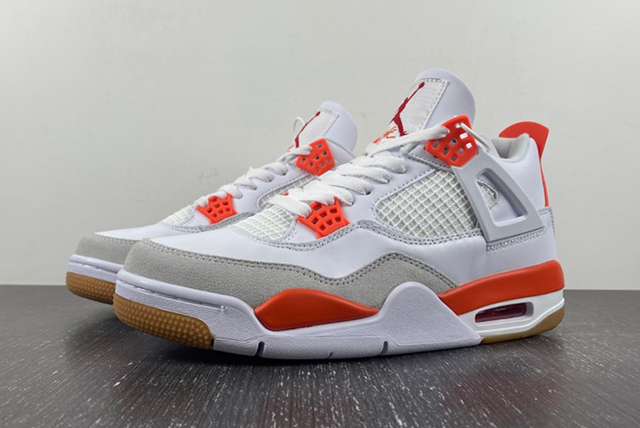 Nike SB X Air Jordan 4 Retro White Orange  DR5415-108