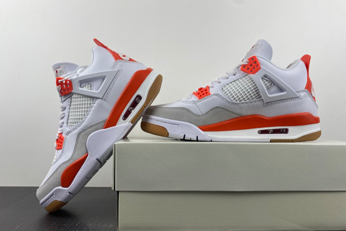 Nike SB X Air Jordan 4 Retro White Orange  DR5415-108