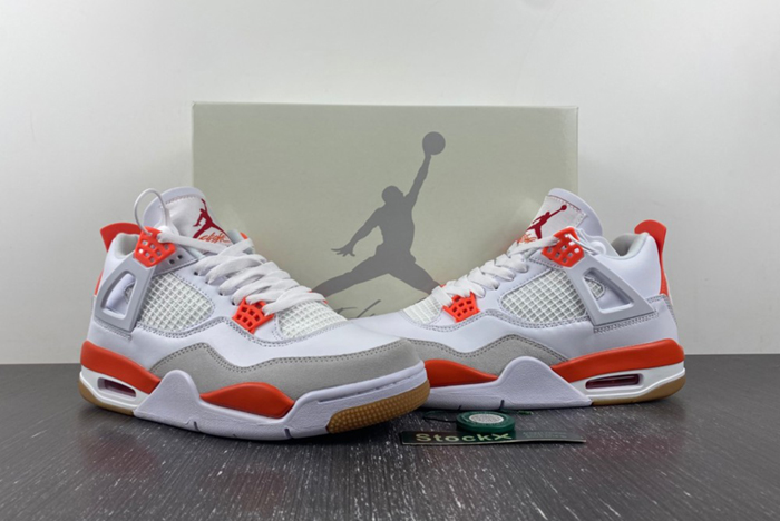 Nike SB X Air Jordan 4 Retro White Orange  DR5415-108