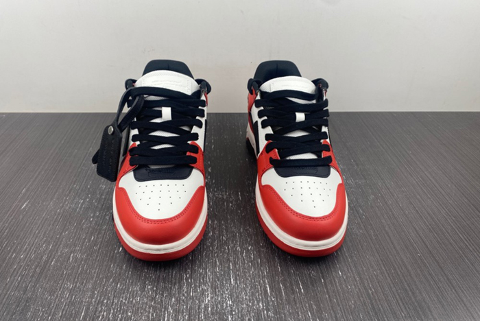 OFF-WHITE Out Of Office OOO Low Tops Black White Red   OMIA189S22LEA0012510