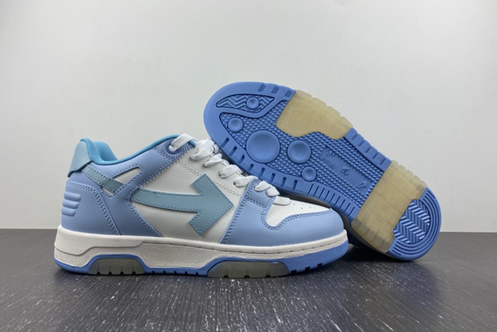 Off-White Out Of Office Calf Leather White Baby Blue   OMIA189C99-LEA007-0140