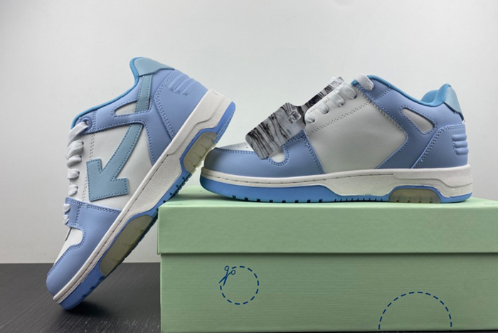 Off-White Out Of Office Calf Leather White Baby Blue   OMIA189C99-LEA007-0140