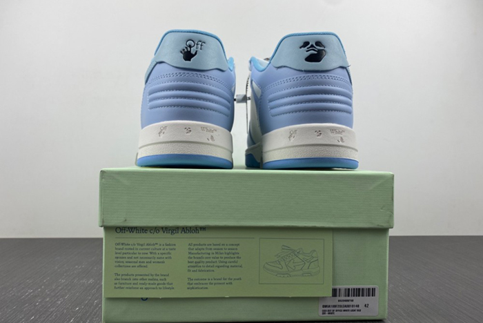 Off-White Out Of Office Calf Leather White Baby Blue   OMIA189C99-LEA007-0140