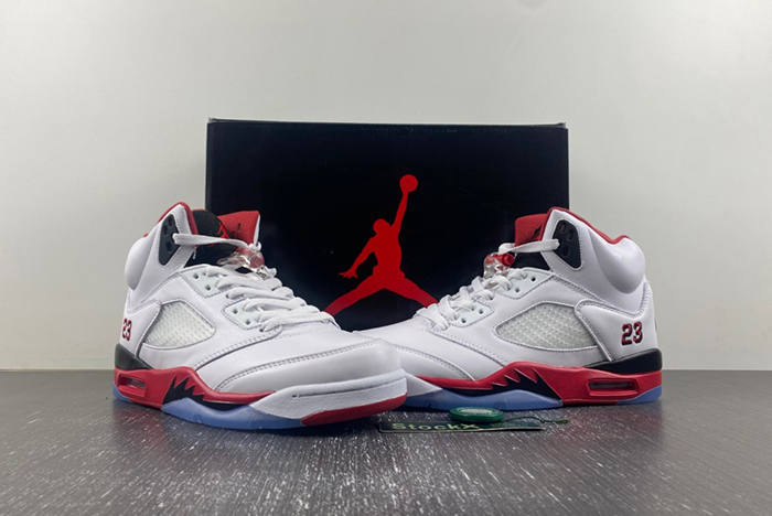 Jordan 5 Retro Fire Red Black Tongue 136027-120