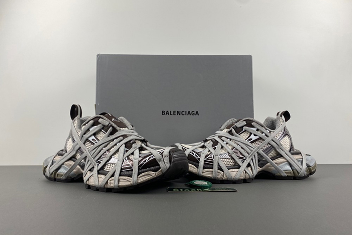 Ba*len*cia*ga 3xl extreme lace sneaker in brown/grey/beige 778698 w3xll 2097